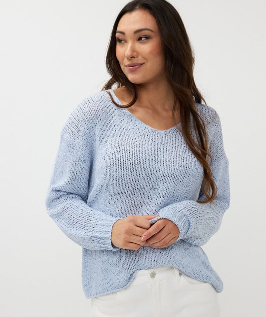 Vneck tape yarn Sweater