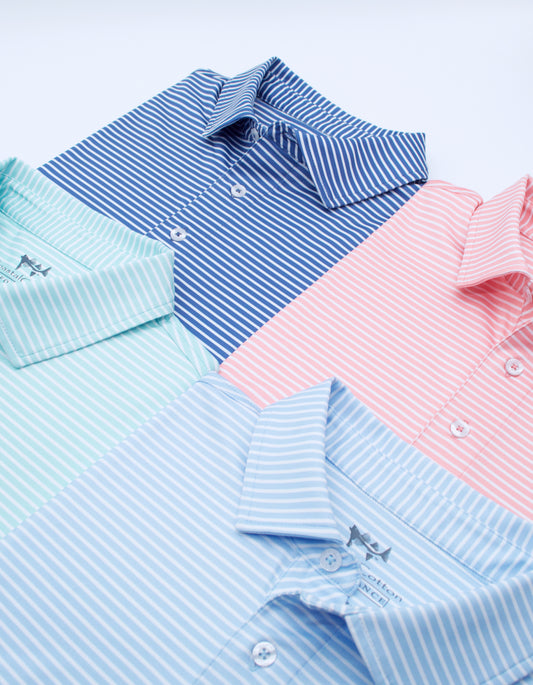Tangerine Wide Stripe Polo