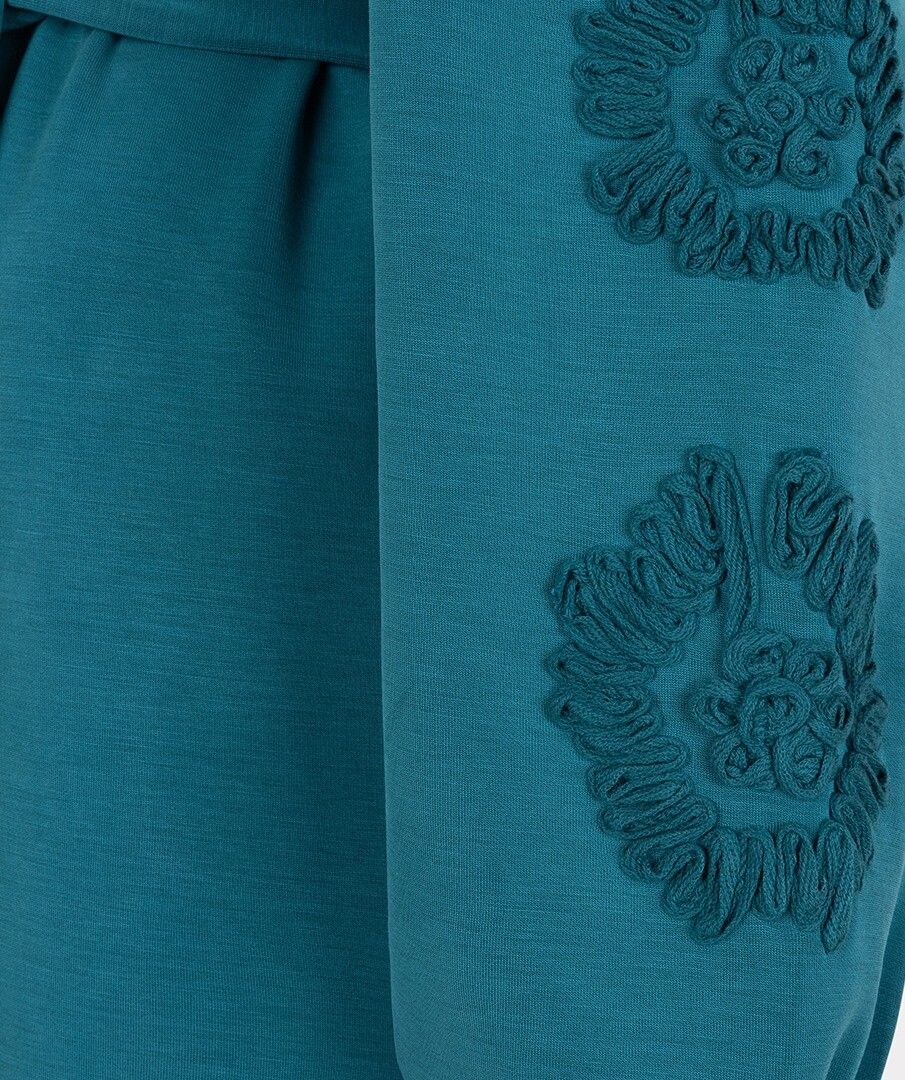 Dress Tape Embroidery Modal - Teal