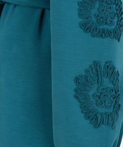 Dress Tape Embroidery Modal - Teal