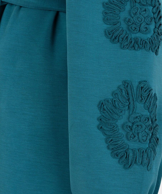 Dress Tape Embroidery Modal - Teal