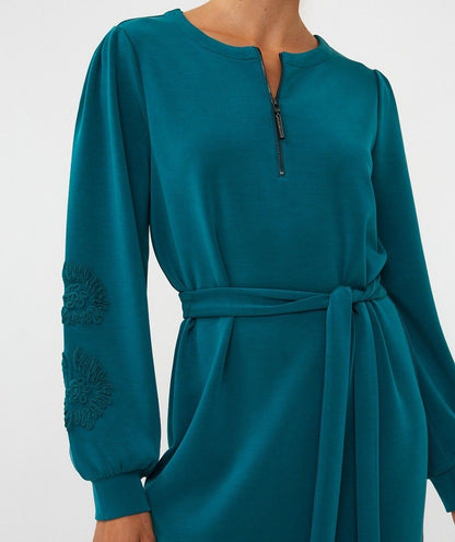 Dress Tape Embroidery Modal - Teal