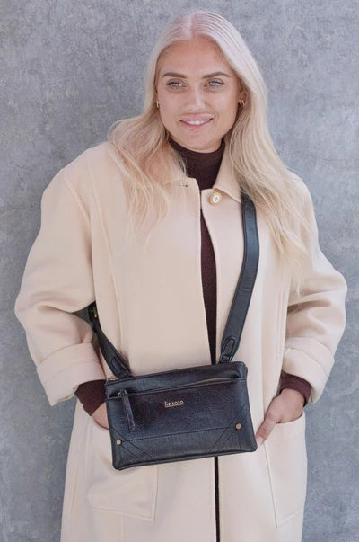 Zoe Olive Small adjustable crossbody with extra storage