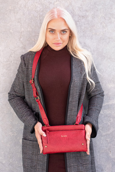 Zoe Navy Small adjustable crossbody with extra storage