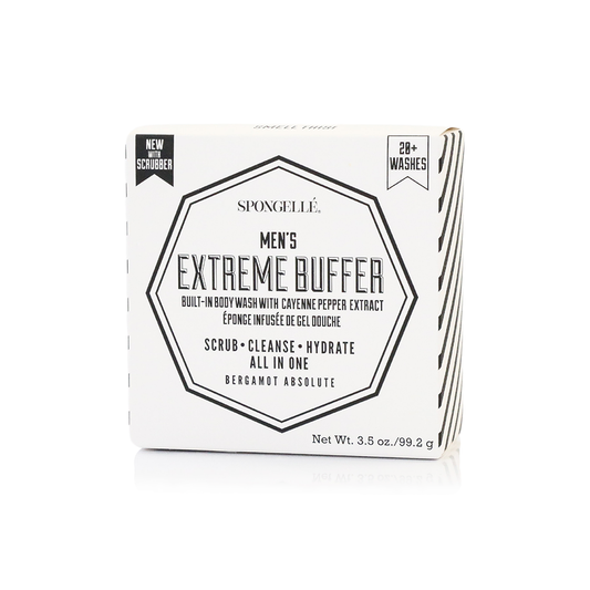 Spongelle - 20+ Men’s Extreme Buffer w/ Black Scrubber (Bergamot): 3.5 oz