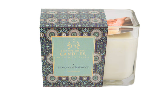 Creative Energy Candles - Moroccan Teakwood: 2-in-1 Soy Lotion Candle